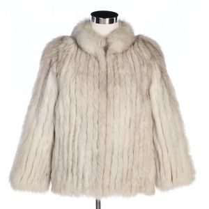 white fox fur coat- Medium- *real fur*